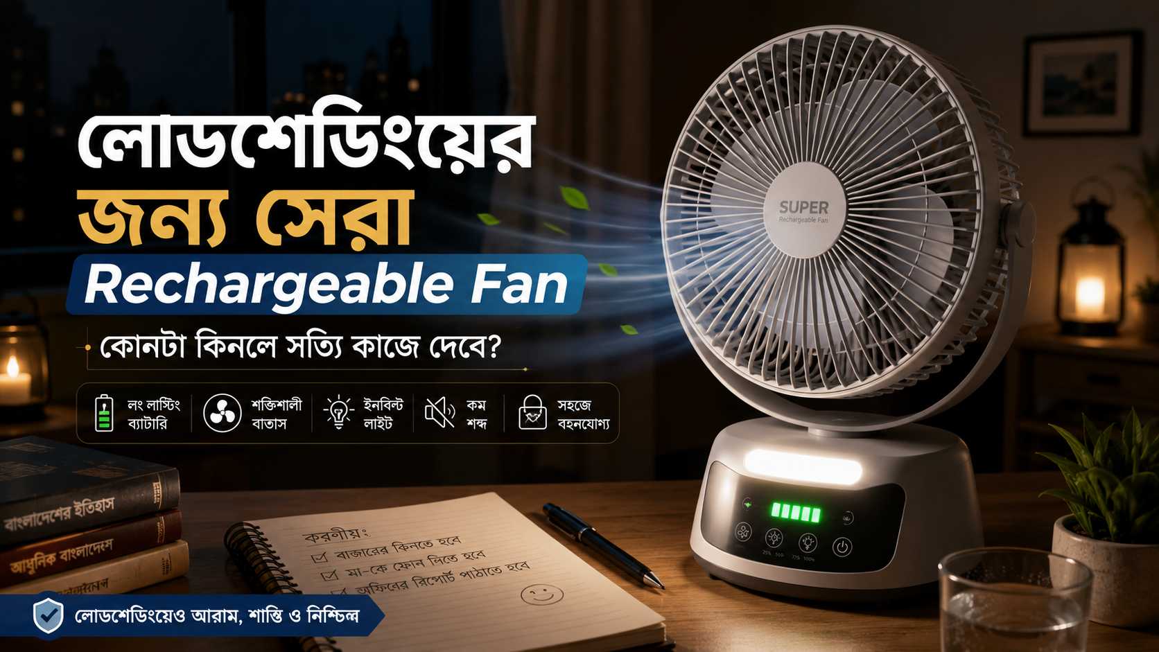 লোডশেডিংয়ের জন্য সেরা Rechargeable Fan: কোনটা কিনলে সত্যি কাজে দেবে?