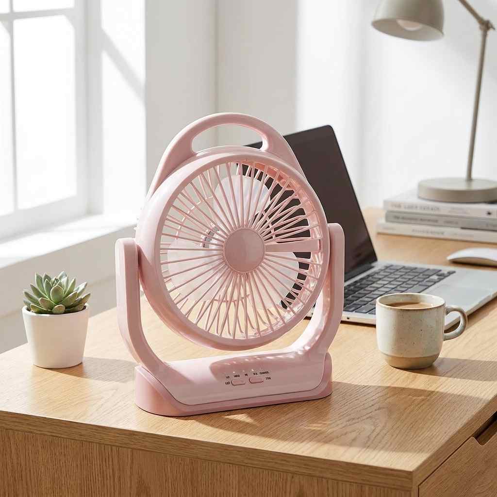 Rechargeable Portable USB Desktop Fan with LED Light in BD thumbnail 2