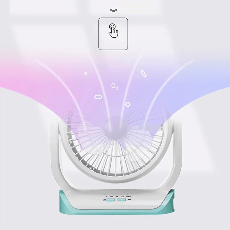 Rechargeable Portable USB Desktop Fan with LED Light in BD thumbnail 4