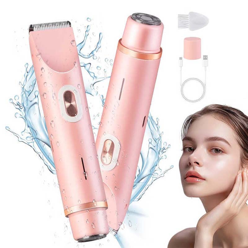 মহিলাদের 2-in-1 Electric Bikini Trimmer Dual Head Shaver IPX7 Waterproof Rechargeable Body Hair Razor thumbnail 4