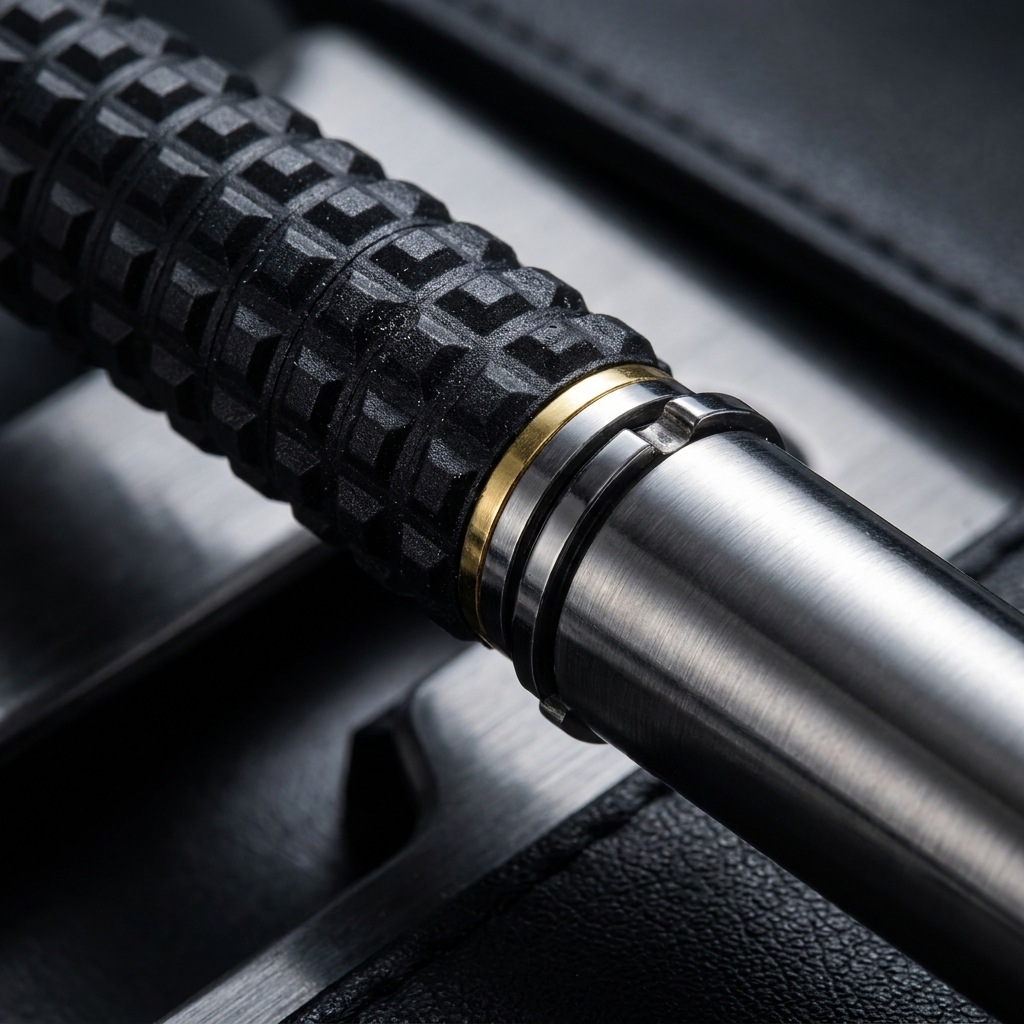 26inc Premium Self Defense Retractable Metal Stick - Telescopic Three-Section Metal Baton thumbnail 5