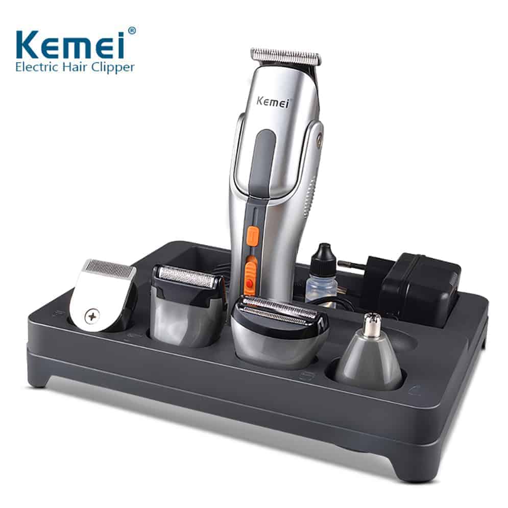 Kemei KM-680A Men's Grooming Kit Trimmer Rechargeable Cordless Beard Hair Nose Trimmer Shaver thumbnail 5