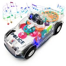 Baby Toddler Police Car - Transparent Gear Light & Music Toy thumbnail 3