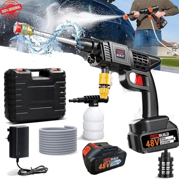 Hi Power 48V Cordless Pressure Washer Gun with 2 Batteries thumbnail 4