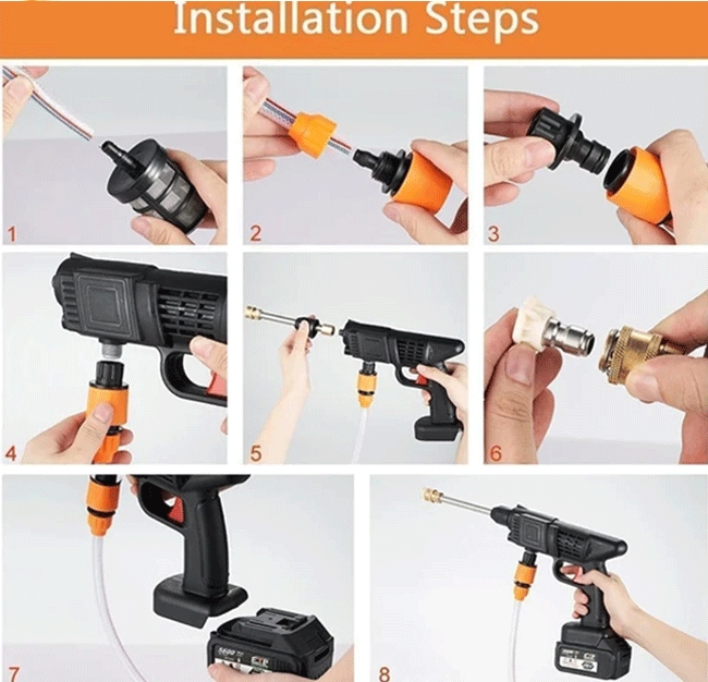 Hi Power 48V Cordless Pressure Washer Gun with 2 Batteries thumbnail 5