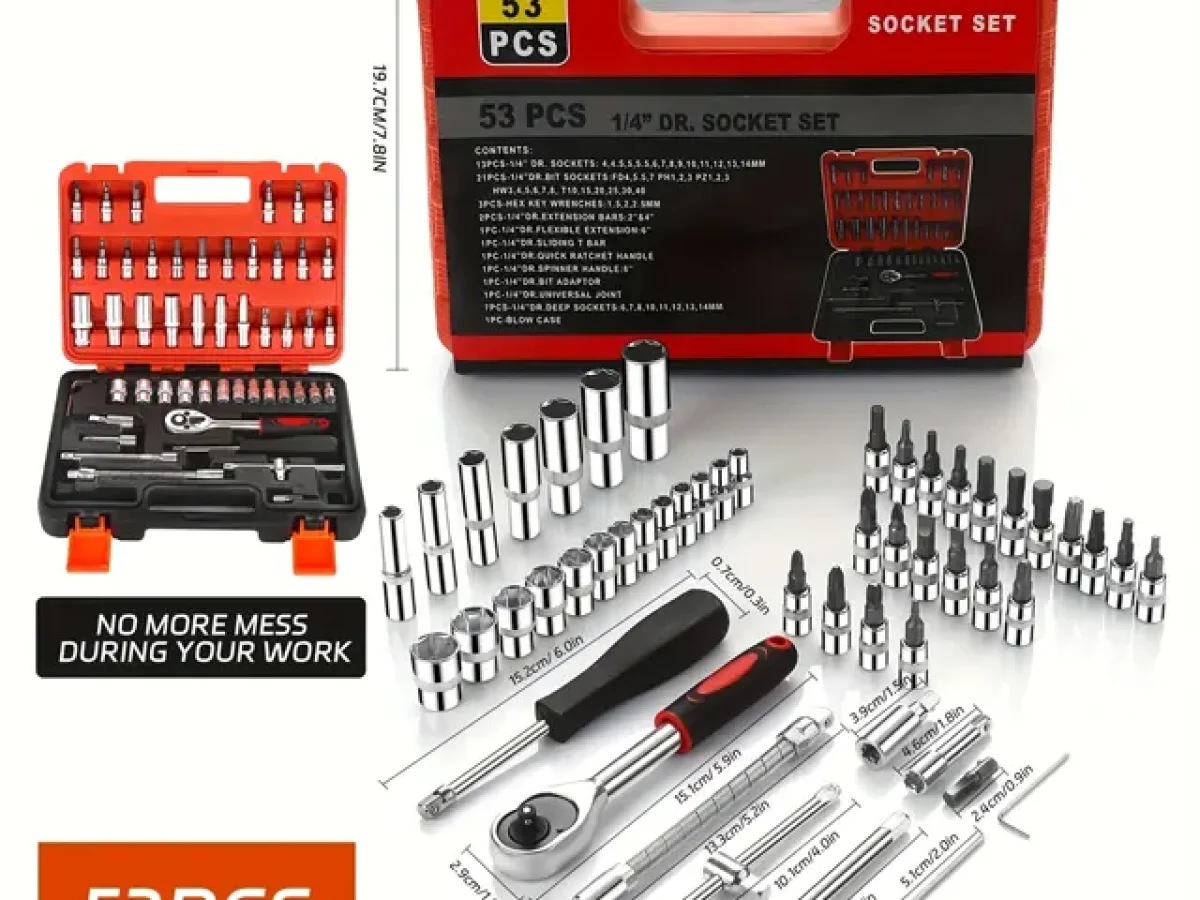 Professional 53 Pcs Car Repair Socket Wrench Tool Set thumbnail 2