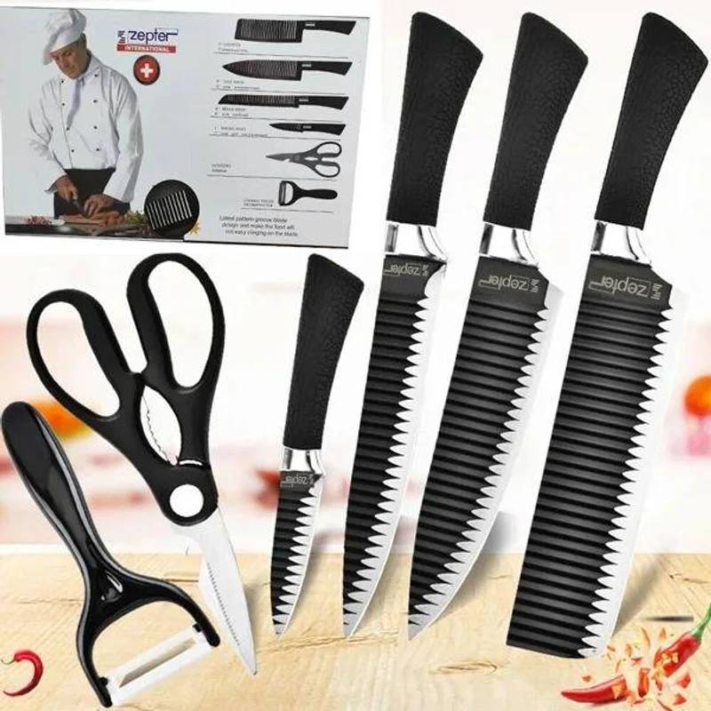 Zepter-Branded 6 Pcs Stainless Steel Kitchen Knife Set thumbnail 6