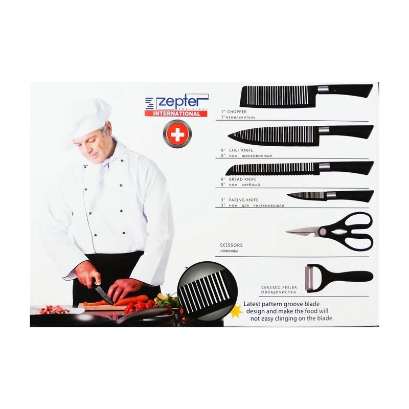 Zepter-Branded 6 Pcs Stainless Steel Kitchen Knife Set thumbnail 5