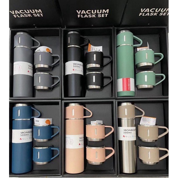 3 in 1 Vacuum Insulated Thermal Flask Set with 3 Cups (500ml) thumbnail 6