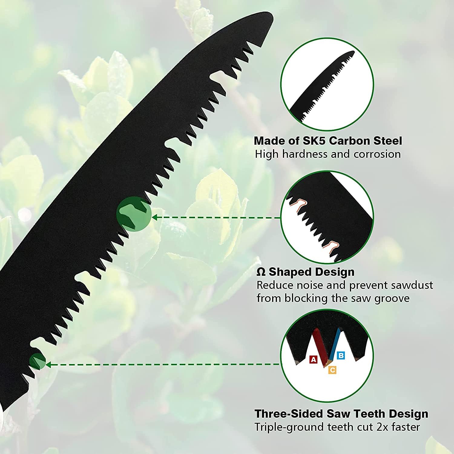 SK5 High Carbon Steel Folding Hand Saw (S-410mm) – Pruning & Camping Saw thumbnail 4