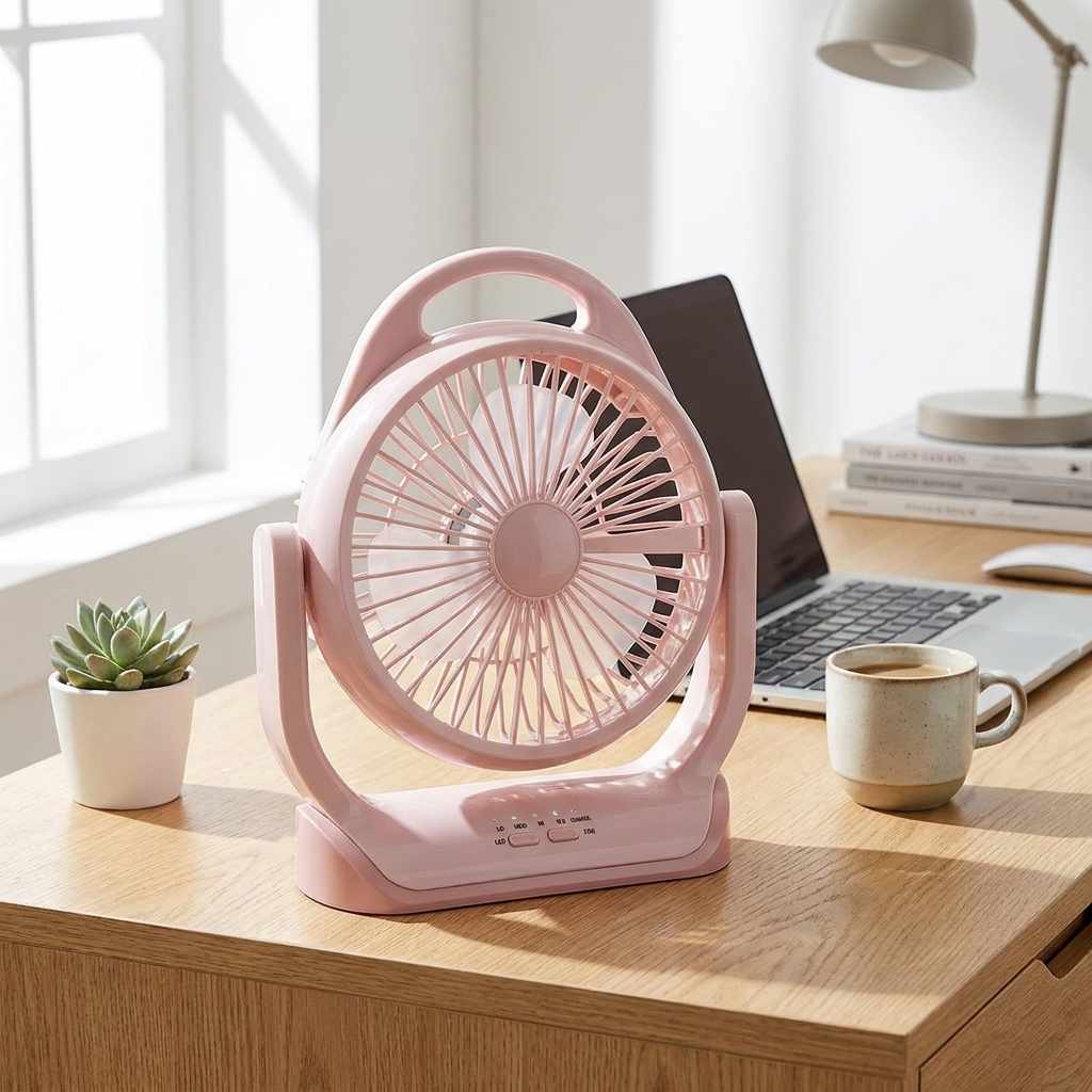 Rechargeable Portable USB Desktop Fan with LED Light in BD thumbnail 1