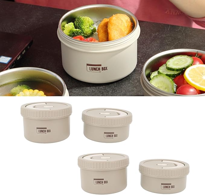 Stainless Steel Insulated Lunch Box 600ml - Leak-Proof Food Container thumbnail 1