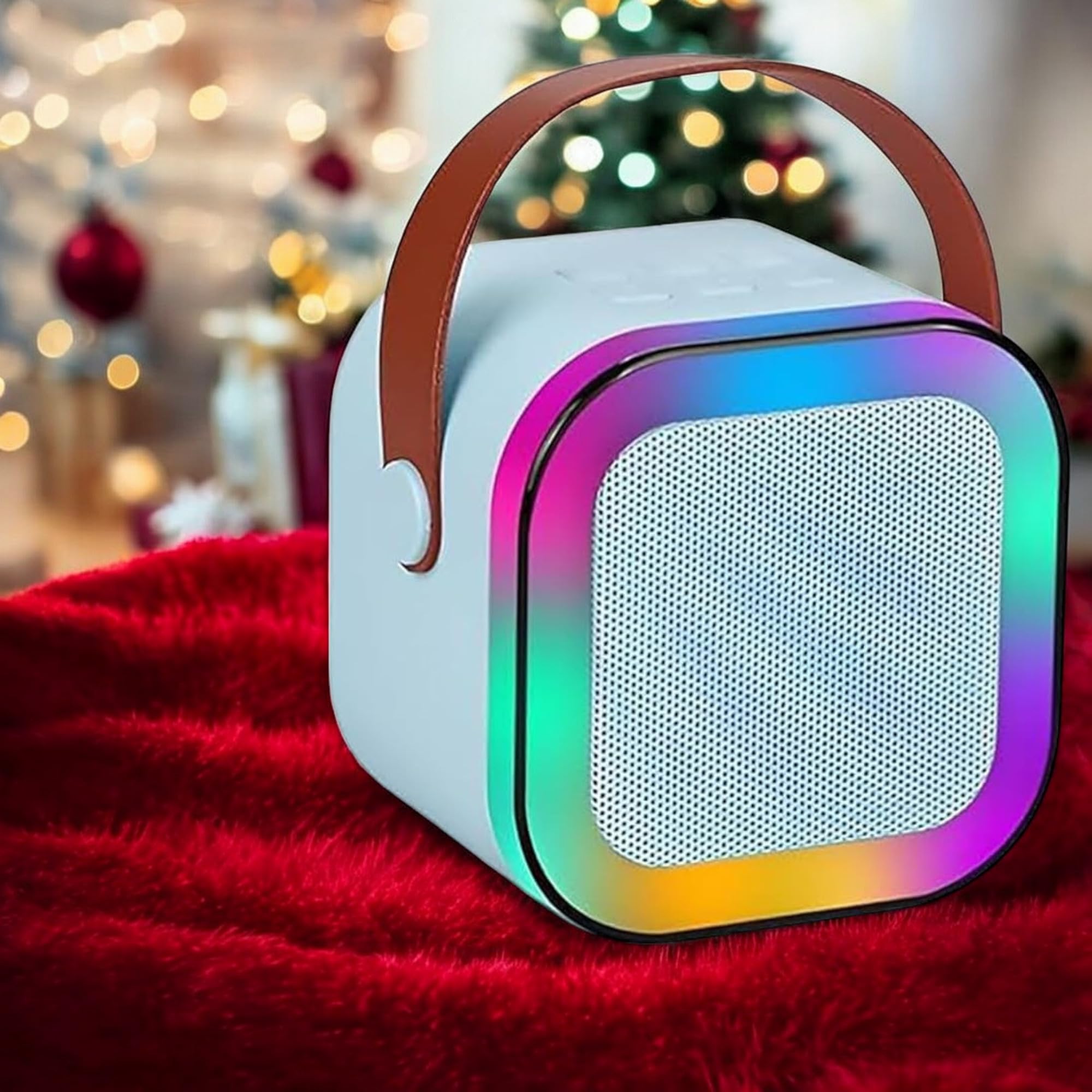 Mini Karaoke Speaker with Wireless Microphone - RGB Light & Voice Changer thumbnail 1