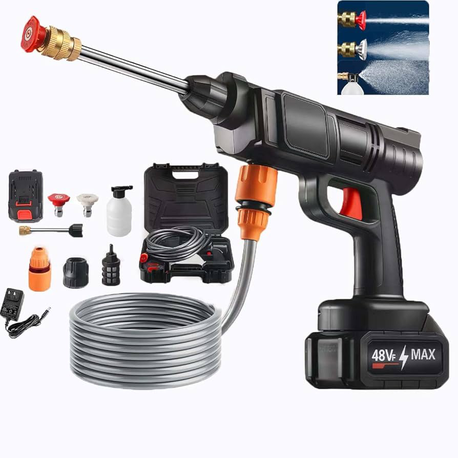 Hose filter ও spray nozzlesসহ 48V car washer kit