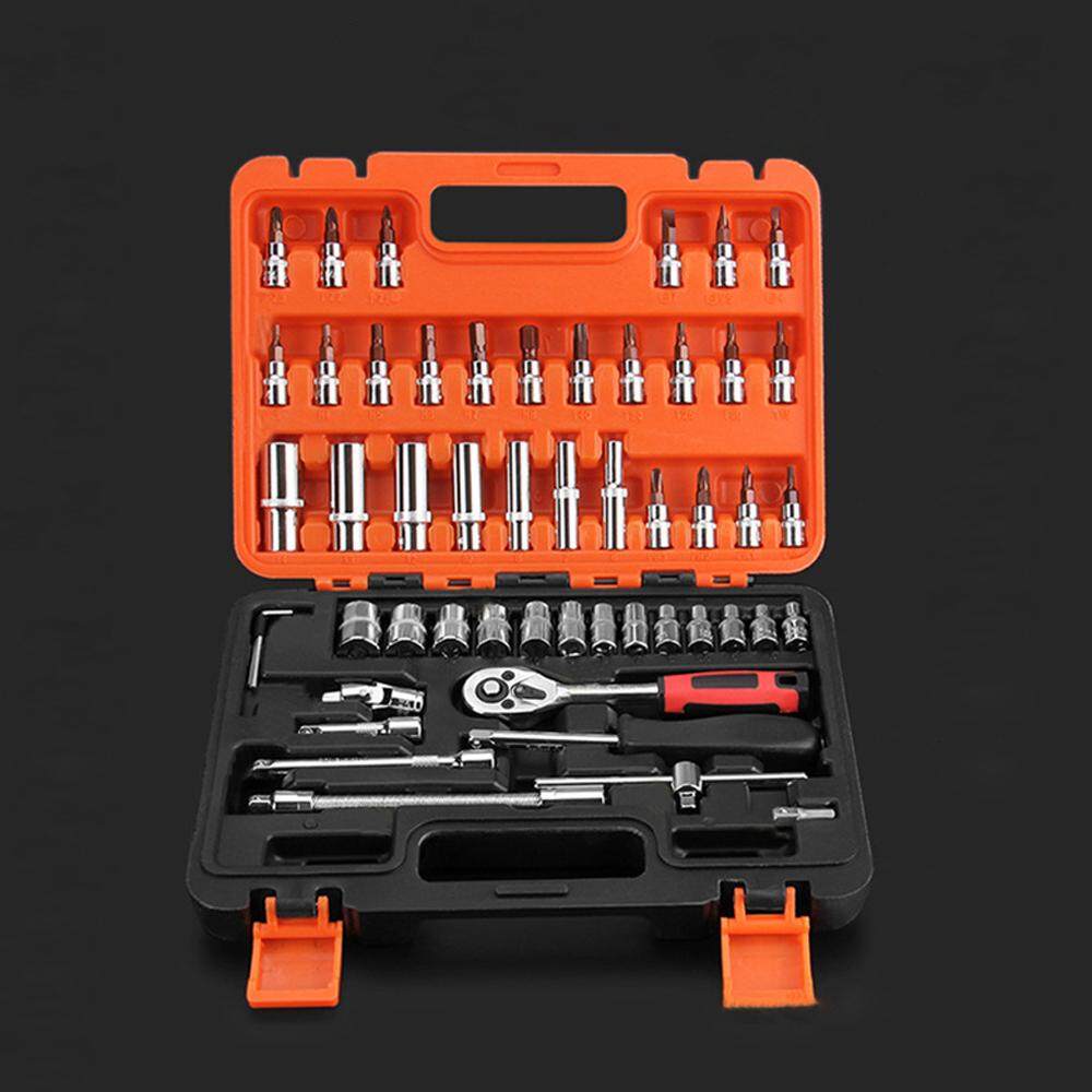 Plastic case-এ সাজানো 53 pcs car repair tool set