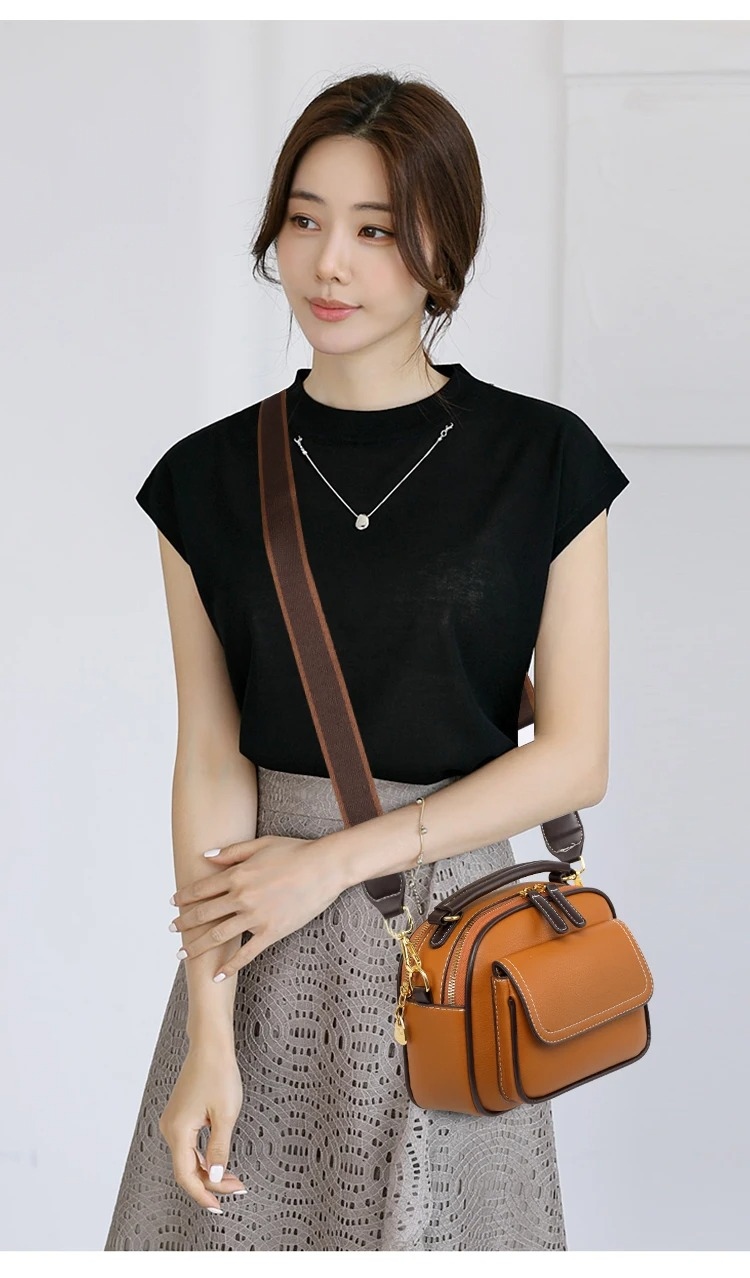 New Sac a Main Women Handbag Soft Small Shoulder PU Leather Tote Hand Bag for Ladies [Tan Brown"] thumbnail 4